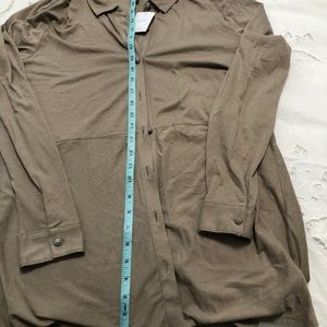 J Jill new taupe button front soft tee shirt tunic